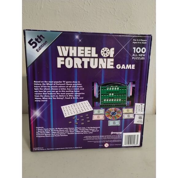 Wheel of Fortune 5th Edition Board Game 2-4 Players - Picture 2 of 4